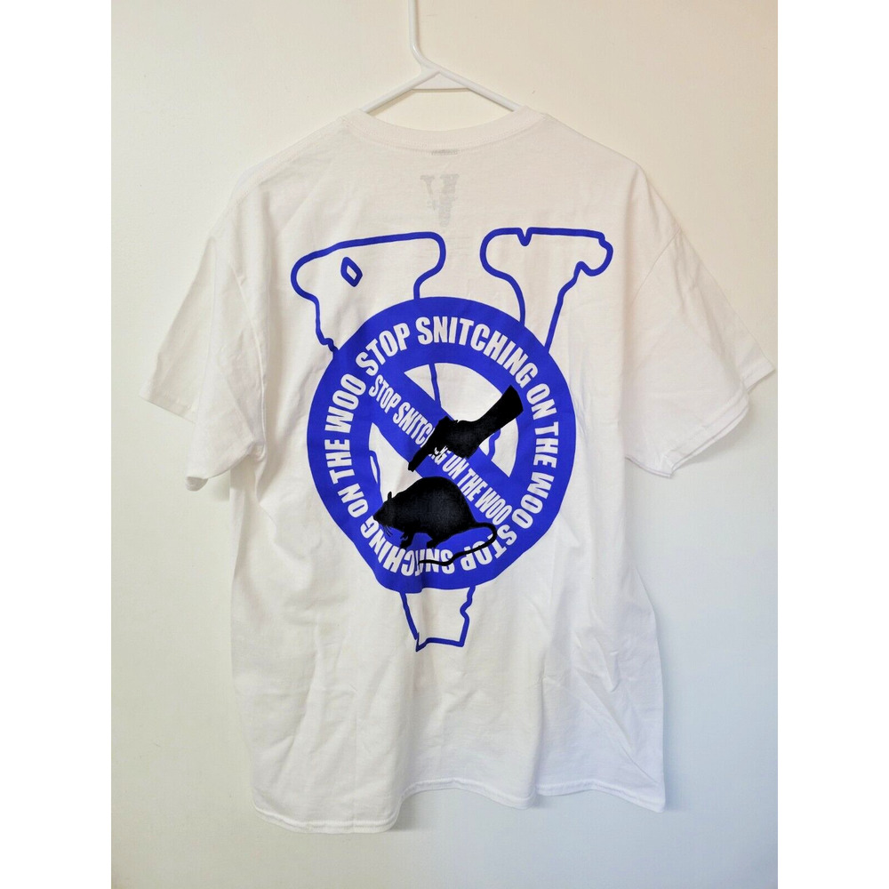Pop Smoke x Vlone Stop Snitching Men's T Shirt Size L